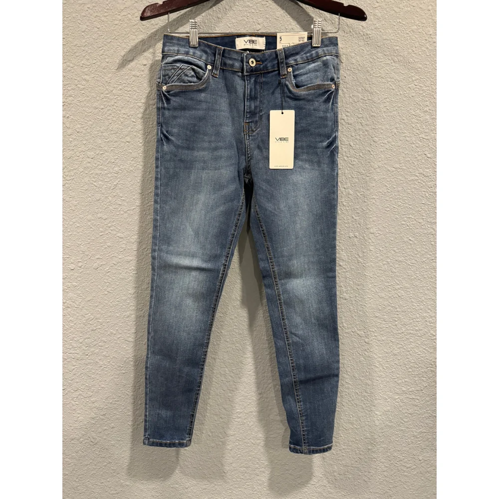 Vibe Style Sexy Curve Skinny Mid Rise Jeans NWT, Sz 7